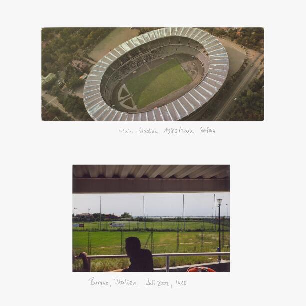 Lenin-Stadion, 1983/2002, Stefan (oben) / Burano, Italien, Juli 2002, Ines (unten)